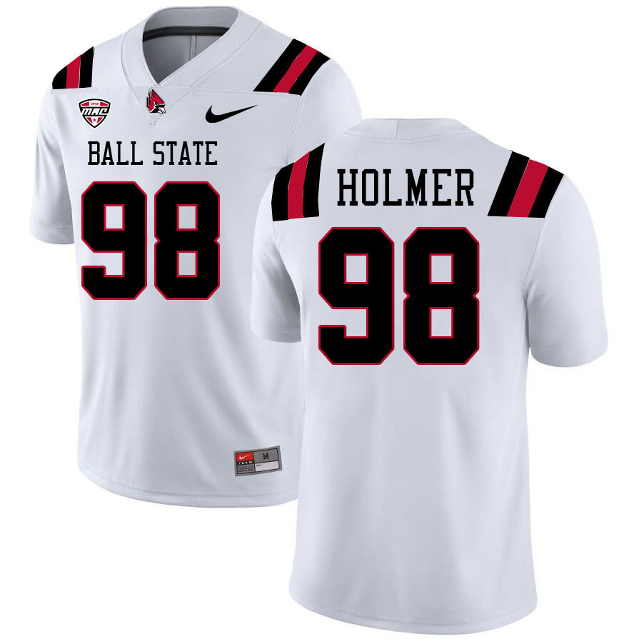 Carson Holmer Ball State Jersey,Ball State Cardinals #98 Carson Holmer Jersey Youth College-White